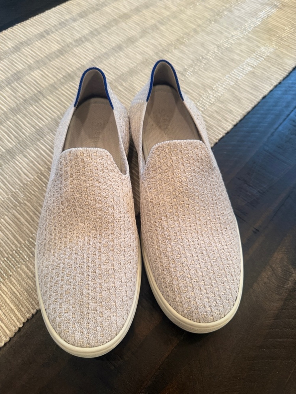 Rothy's Cream/ white Woven Slip-On Loafers 10.5